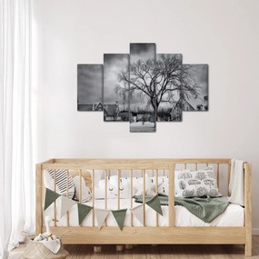Tablou cu sat alb negru (150x105 cm)