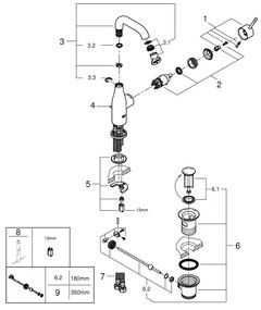Baterie pentru lavoar GROHE ESSENCE 23462GN1, DN 15, mărimea M, finisaj auriu