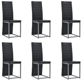 247250 vidaXL Set de mobilier, 7 piese, negru, oțel și sticlă securizată