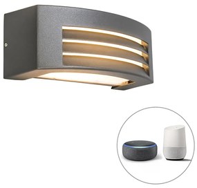 Lampă de perete inteligentă antracit IP44 inclusiv Wifi P45 - Hurricane 1