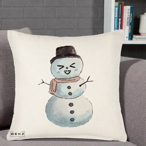 Perna Decorativa Om de Zapada Kawaii Haios, 40x40 cm, Crem Reliefat, Husa Detasabila, Perna Inclusa, BEKZ®
