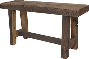 Bancă din lemn reciclat, natur, 45 x 90 x 20 cm, „Grimaud”