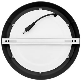 Plafonieră LED/12W/230V 3000/4000/6000K negru rotund Solight WD172-B