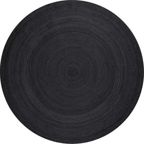 Covor negru reversibil/țesut manual rotund din iută ø 140 cm Braided – Hanse Home