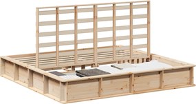 vidaXL Cadru de pat Maro 200 x 200 cm Lemn de pin masiv