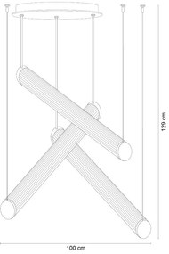 Lustra LED smart cu telecomanda COMO alama periata