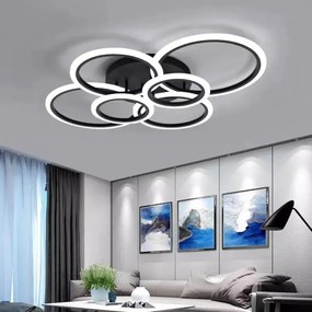 Lustra Led Cu Telecomanda, EsnK38 2+2+2,6 cercuri, 160w, 80 cm