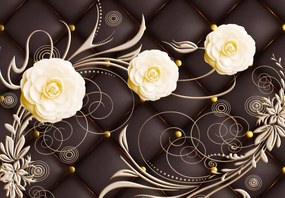 Fototapet - Trandafiri - fundal maro (147x102 cm)