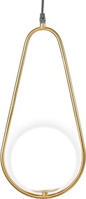 Pendul Nuli Erste Auriu 140x20x40cm 40W E14 - Corp Iluminat Modern Metal și Sticlă Elegant pentru Dining sau Dormitor, Înălțime Reglabilă 1.5m
