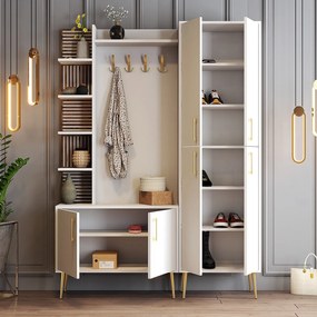 Mobilier hol Valery DA (Alb + Auriu). 1088556