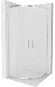 Cabina de dus Mexen Rio semicirculara 80 x 80 cm, mat, crom - 863-080-080-01-30