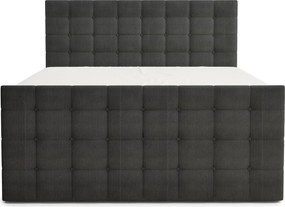 Pat boxspring gri antracit cu spațiu de depozitare 180x200 cm Tasca – Maison de Rêve