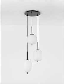 Lustra cu 3 pendule modern Lato negru