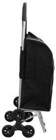 vidaXL Carucior de cumpărături cu sistem de urcare scări, negru, 38 L