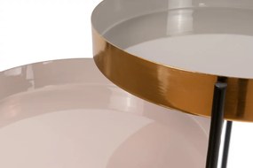 Masuta de cafea rotunda din metal Morrison 30,5x96,5x60,5 cm crem/mov/gri