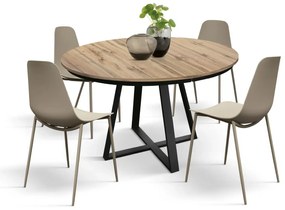 Masa Melania rotunda extensibila 120 cm - RUSTIC
