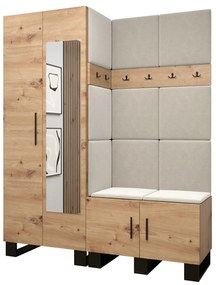 Set mobilier pentru hol Amanda 14 (Stejar artisan + bej). 1085974