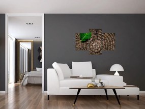 Tablou cu frunză pe trunchi de copac (90x60 cm)