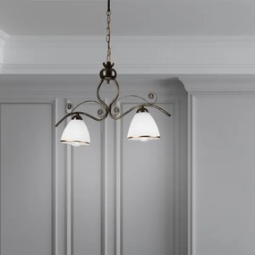 Lustră pe lanț RETRO 2xE27/60W/230V bronz/patină