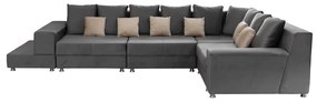 Coltar BIANCA modular, gri + crem, 250x390x80 cm