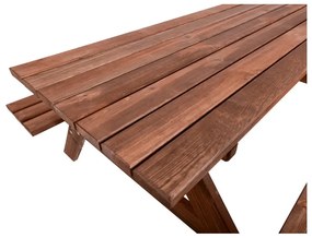 Set de dining pentru grădină din lemn de pin pentru 6 persoane Piknik - Rojaplast