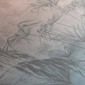 Tablou - Plante tropicale pe perete (90x60 cm)