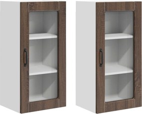 vidaXL Dulap de bucătărie 2 pcs Stejar închis 40 x 31 x 80 cm