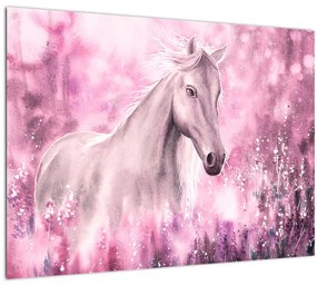 Tablou pe sticlă - Cal pictat (70x50 cm)