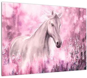 Tablou pe sticlă - Cal pictat (70x50 cm)