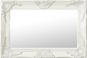 vidaXL Oglindă de perete în stil baroc, alb, 60 x 40 cm