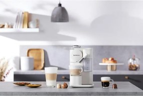 La mâna a doua: Espressor cu capsule DeLonghi EN510W, 1450W, 19 bar, 1 l, Nespresso, Auto shut-off, Alb