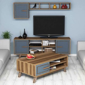 Set mobilier living, Hanah Home, Ayla, Nuc / Albastru