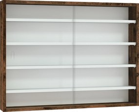 HOMCOM Dulap Vitrină de Perete cu 2 Uși din Sticlă și 4 Rafturi Reglabile | Aosom Romania