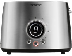 Prăjitor de pâine cu două fante și funcție de încălzire Sencor 1000W/230V argintiu