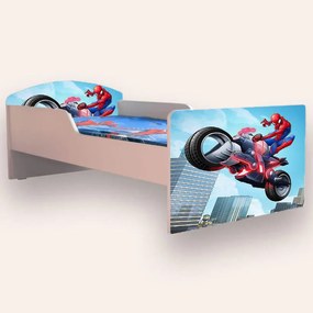Pat copii Spider Man 3 Mic  2-6 ani Simplu Cu saltea