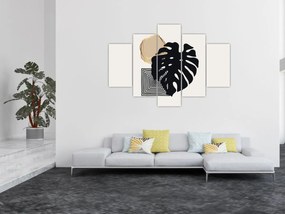 Tablou - Abstracție cu frunze tropicale N⁰2 (150x105 cm)