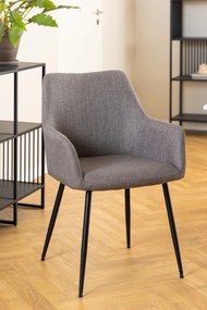 MAZZONI EXPORT VERA Gri Deschis Taupe (material Basel 34) - SCAUN MODERN ADÂNC TAPIȚAT PENTRU SALON/LIVING LOFT