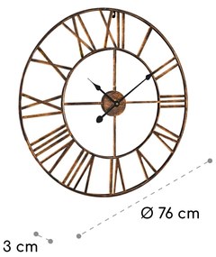 Queensway 80 ceas de perete, cadru metalic, silentios, Ø 76 cm