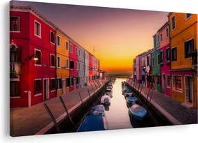 Tablou - Apus de soare, insula Burano, Veneția, Italia (90x60 cm)