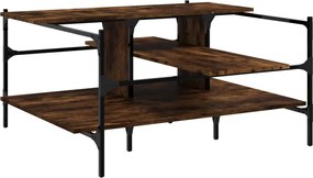 vidaXL Măsuță de cafea, stejar fumuriu, 100x100x48,5cm, lemn prelucrat