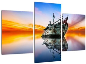 Tablou - Zori peste un naufragiu (90x60 cm)