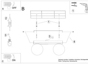 Plafonieră albă cu abajur din sticlă ø 12 cm Umerta – Sollux