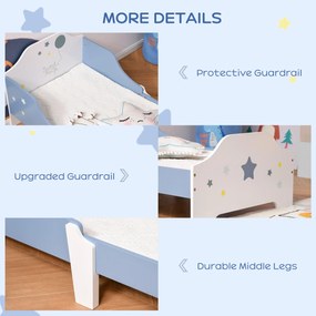 HOMCOM Pat Copii cu Protecții Laterale Siguranță, pentru +3 Ani, 143x74x59cm | Aosom Romania