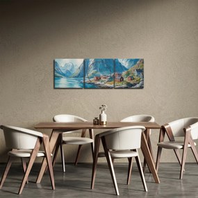 Tablou - Sat norvegian (cu ceas) (90x30 cm)
