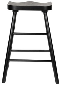 Scaun de bar negru din lemn de stejar (înălțime șezut 65,5 cm) Vander – White Label