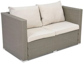 Canapea Technrattan 2 locuri Roma Garden Point gri deschis