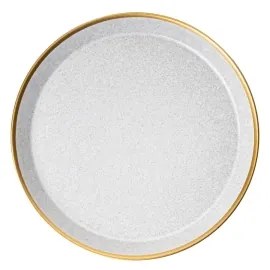 Set de 16 piese pentru masă, porțelan, gri/auriu