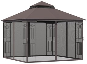 Outsunny Foisor pentru Gradina din Metal Negru 3x3m | Aosom.ro
