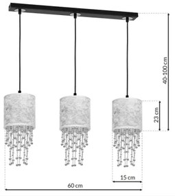 Lustră pe cablu ALMERIA 3xE27/60W/230V