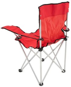 Set scaune camping pliabile roșii cu suport pentru pahare
